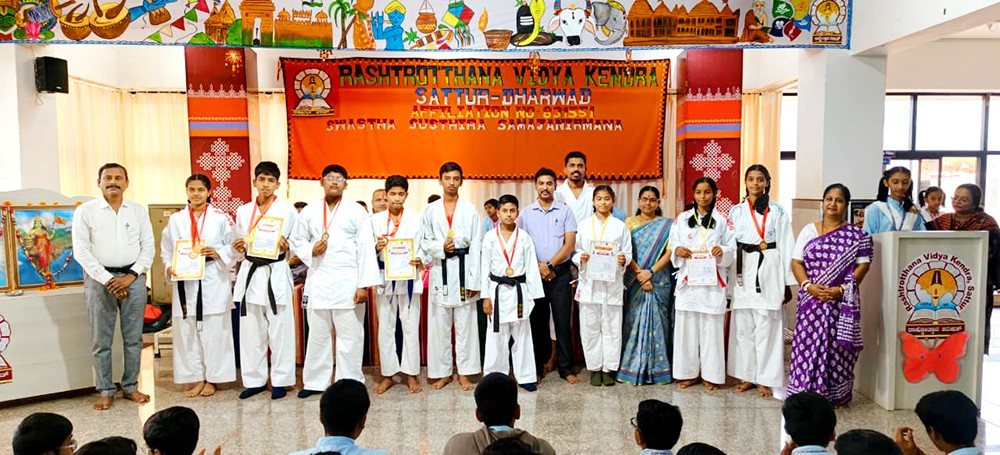 RVK - Sattur Students Shine with Medals in Vidya Bharati State Karate Competition (2)